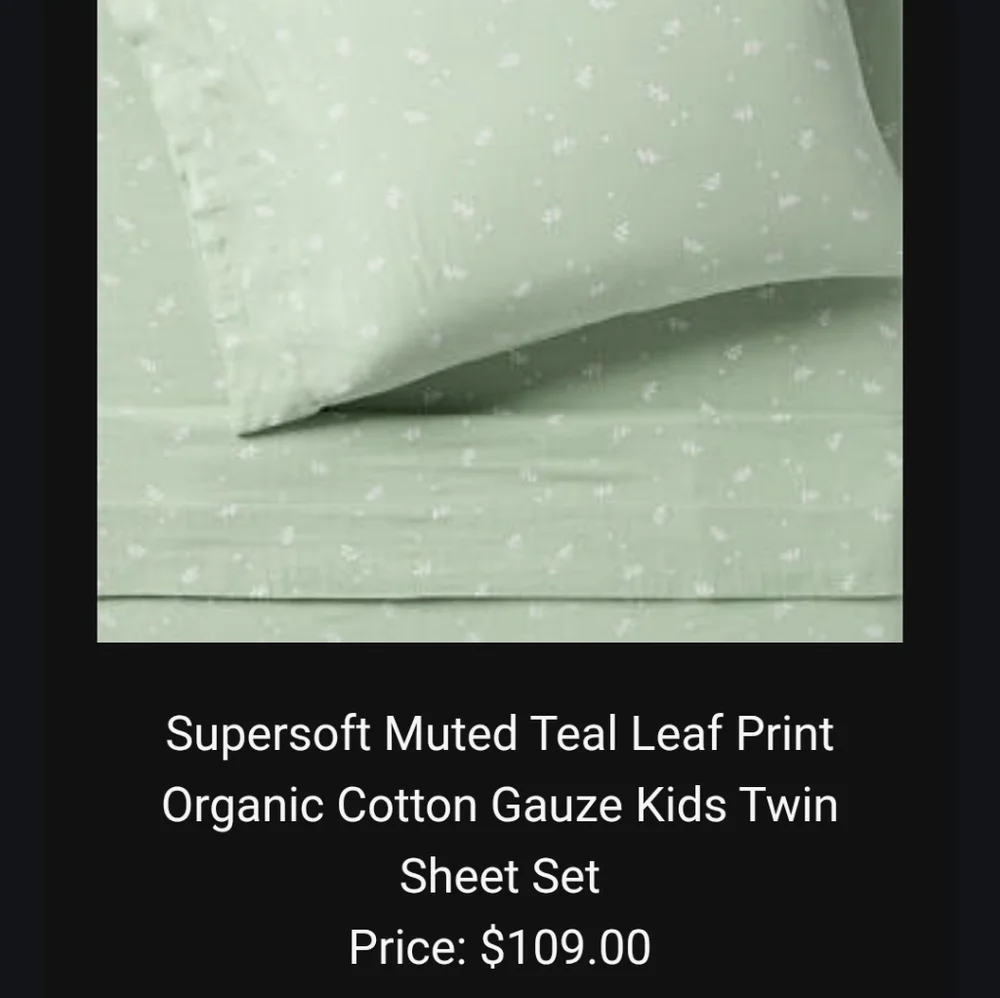 CRATE & BARREL Leaf Print Quilted Comforter, Pillow Sham, And Sheet Set NWOT